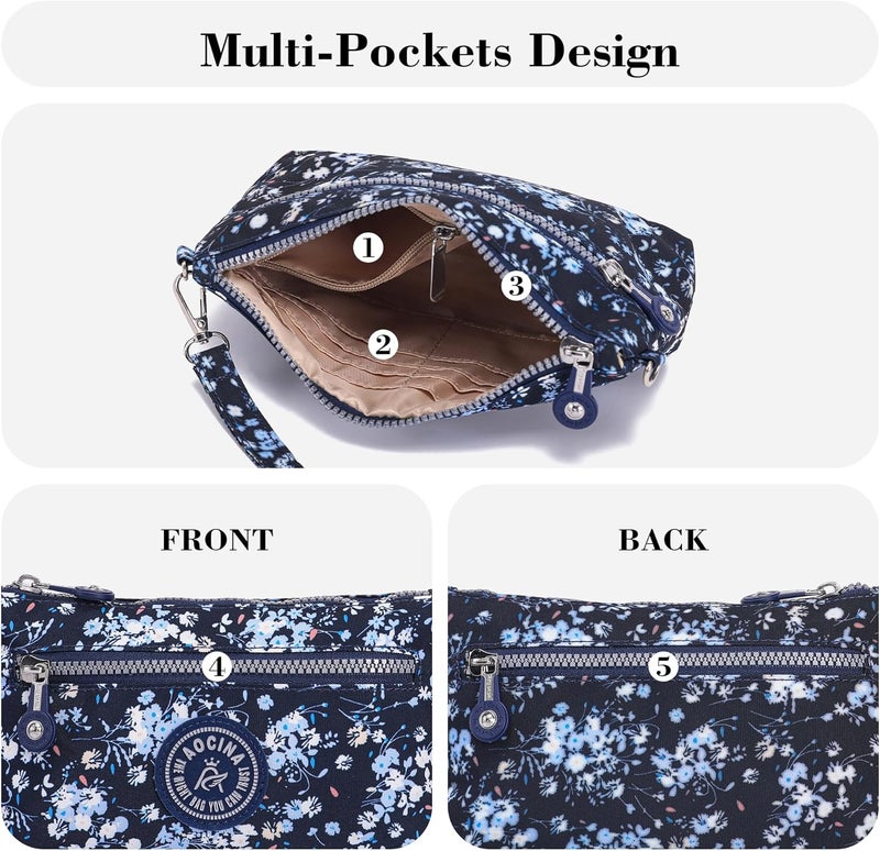 AOCINA Small Wristlet Wallet for Women RFID Blocking Crossbody Purse Gifts for Valentines Day Nylon Cell Phone Purses - Image 5